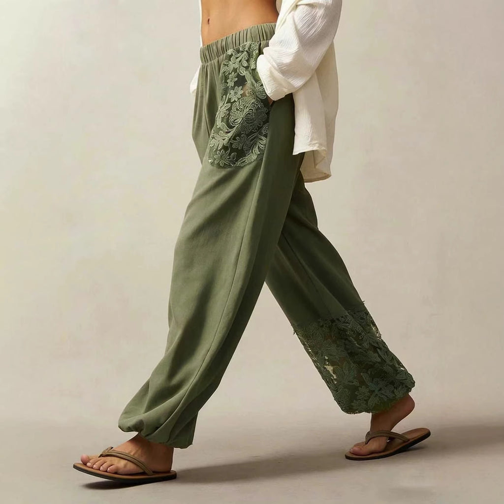 Lace Detail Harem Pants