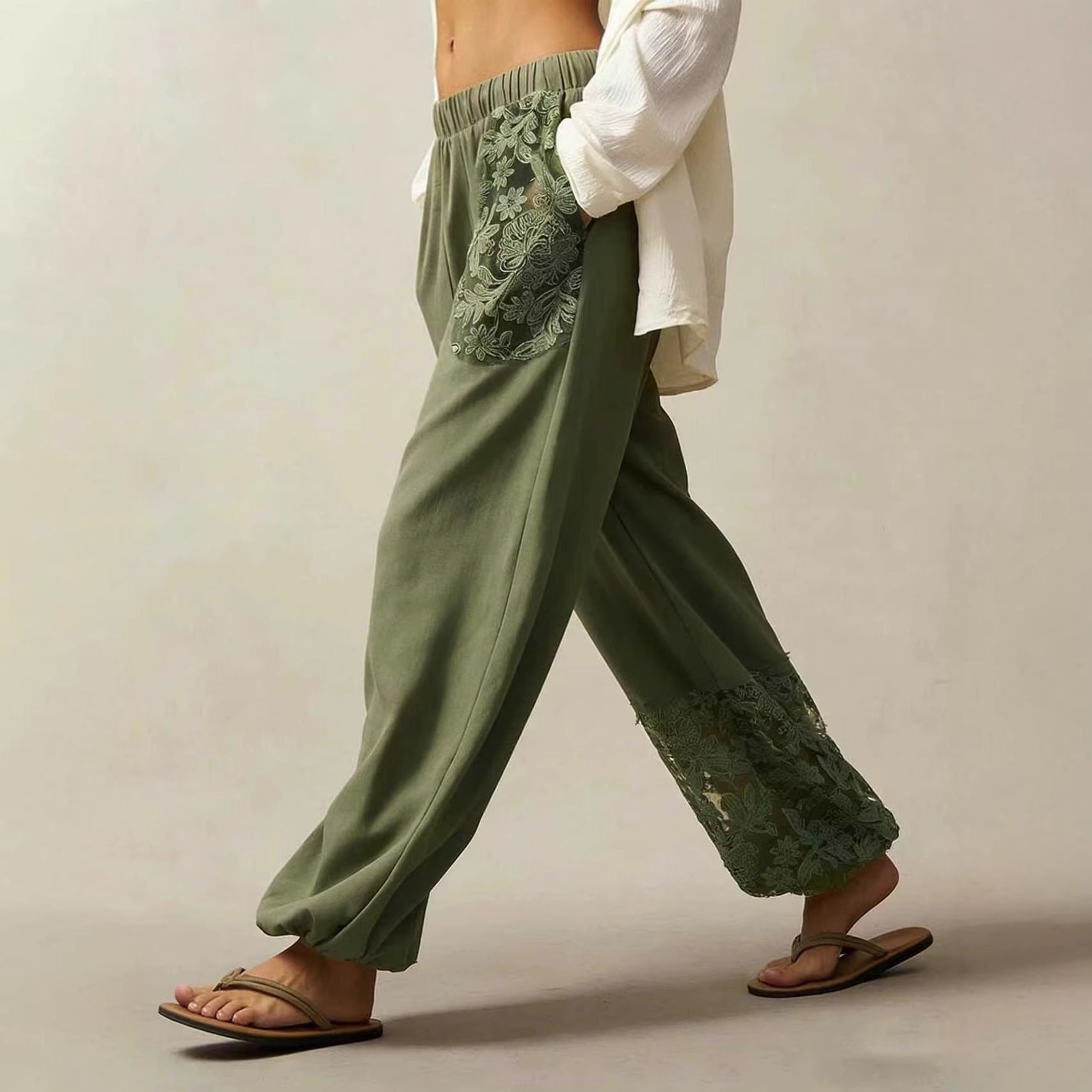 Lace Detail Harem Pants