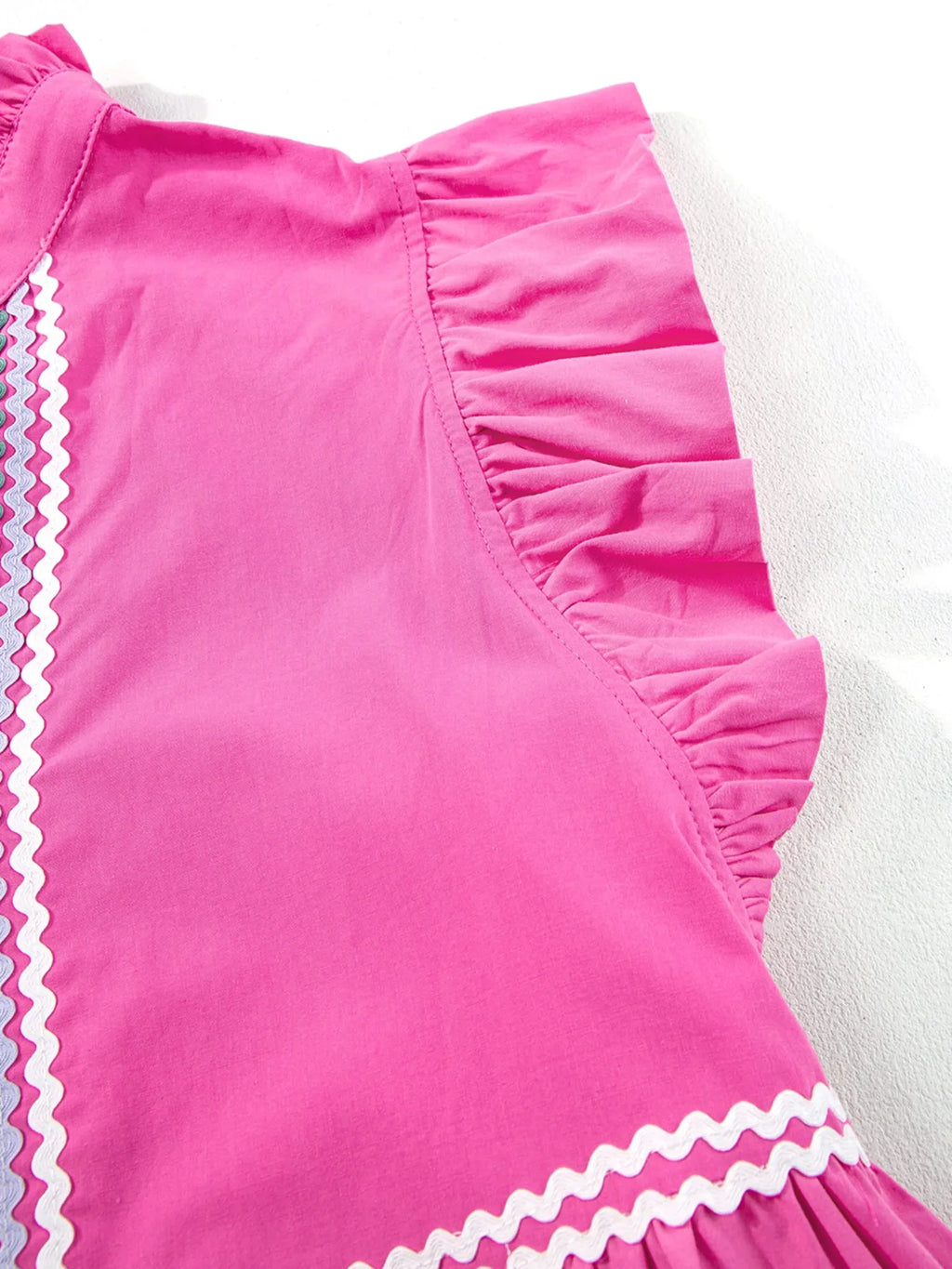 Colorblock Flutter Sleeve Tiered Dress