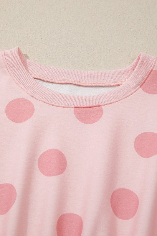 Polka Dot Long Sleeve Flared Mini Dress