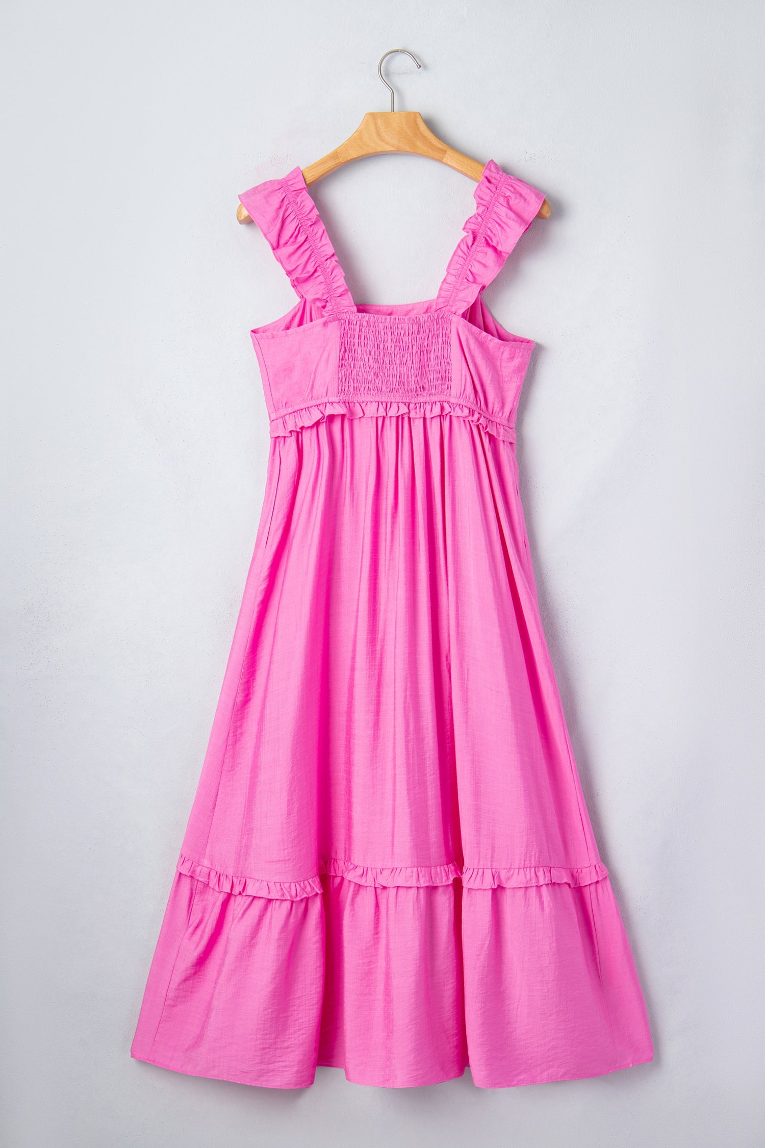 Ruffle Trim Sleeveless Maxi Dress