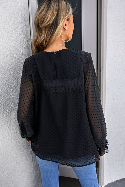 Swiss Dot Lace Top - 6 Colors