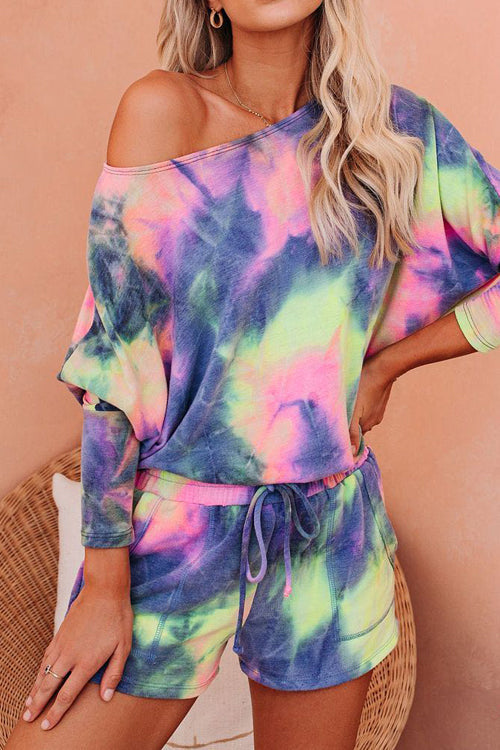 Long Sleeve Tie-Dye Pajamas Set