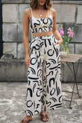 Print Sleeveless Wide-Leg Two-Piece Set