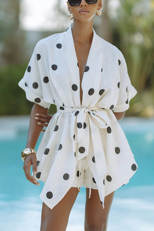 Polka Dots Short Sleeve Suit