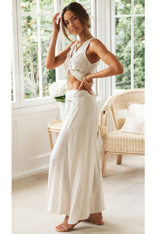 Sleeveless Cotton Suit