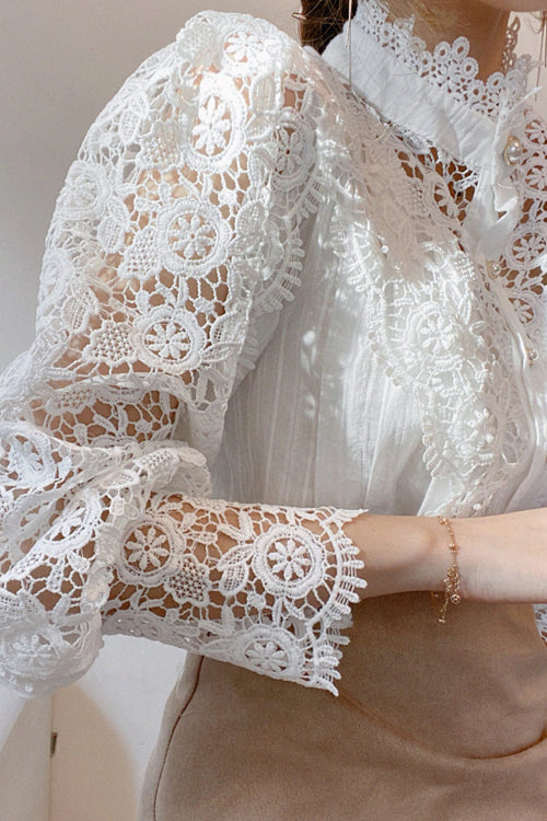 Lace Button Up Top - 3 Colors