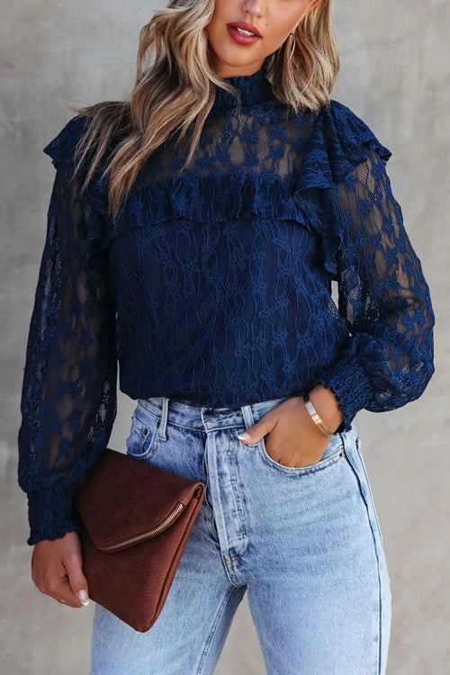 Lace Ruffled Top - 3 Colors