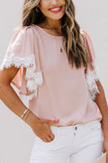 Lace Short Sleeve Top