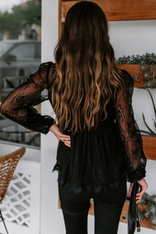 Lace Long Sleeve Top - 2 Colors