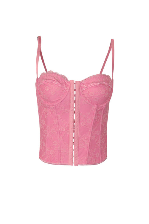 Lace Backless Bustier Corset Crop Top - 3 Colors