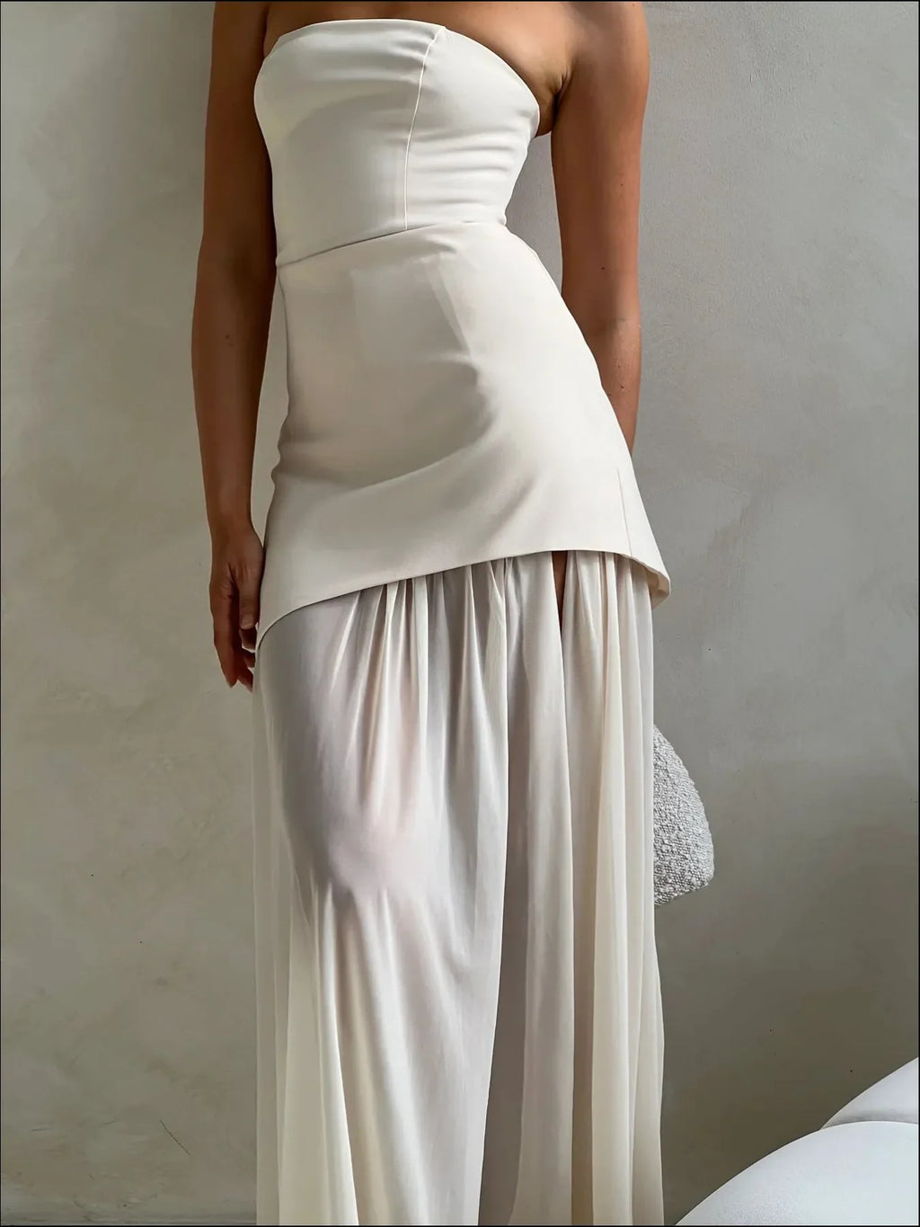 Layered Slit Tube Maxi Dress
