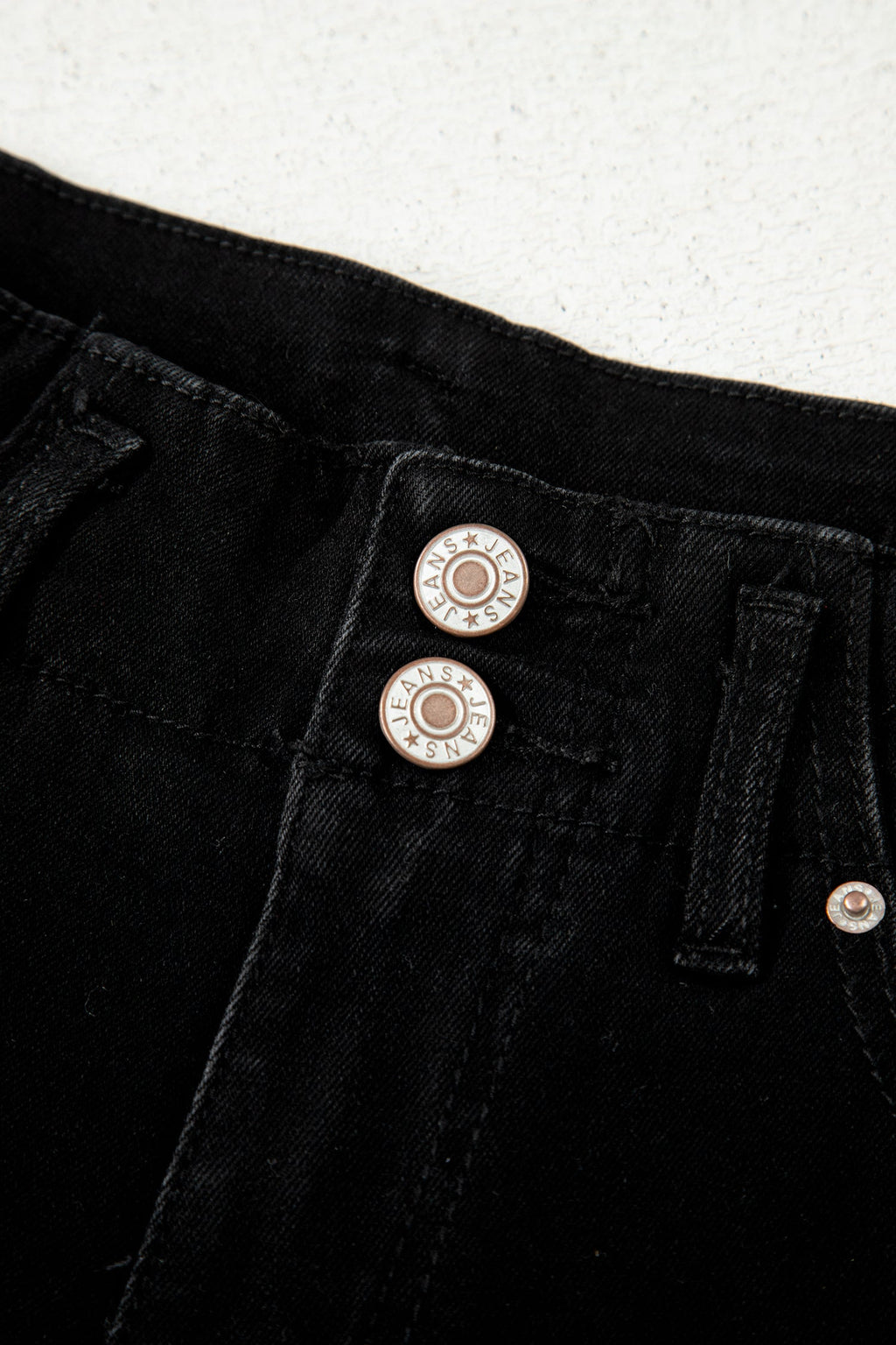 2-Button High Waist Flared Bottom Jeans