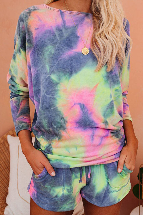Long Sleeve Tie-Dye Pajamas Set