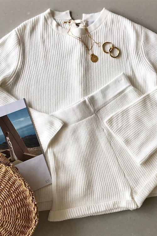 Striped Knit Sweater Suit - 2 Colors