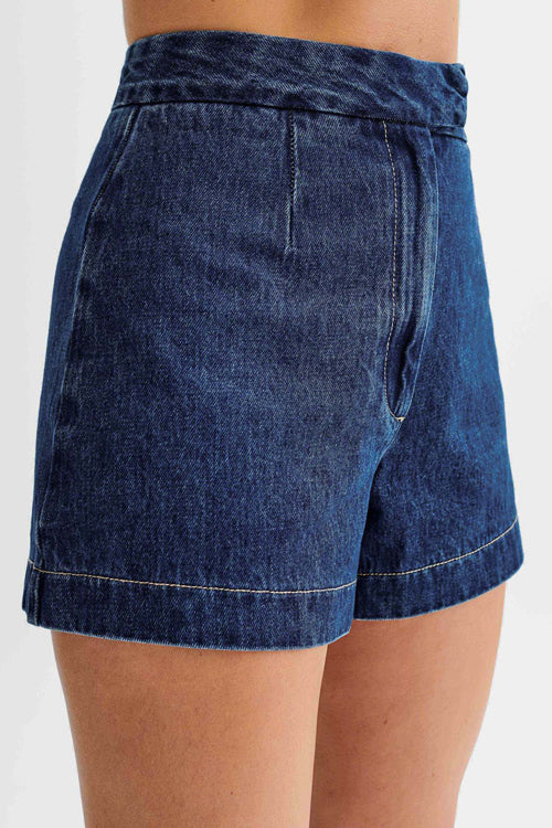 Denim Sleeveless Two-Piece Suit