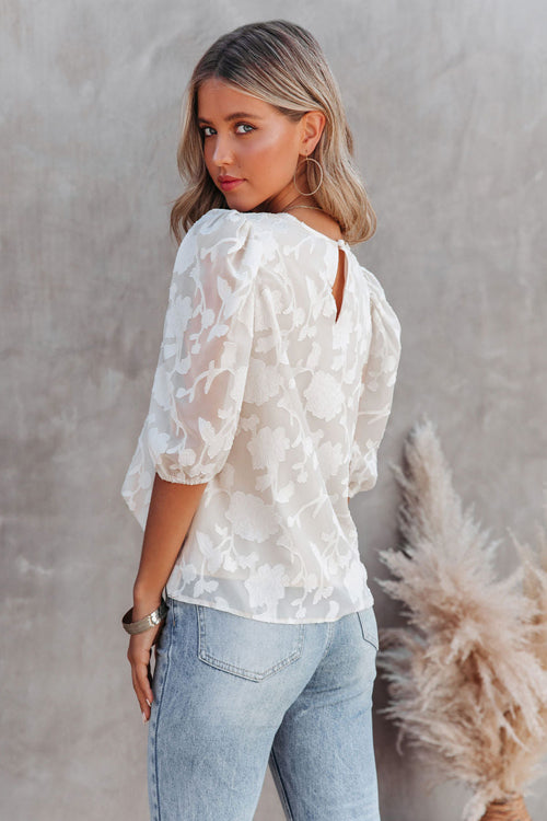 Textured Half Sleeve Top - 4 Colors