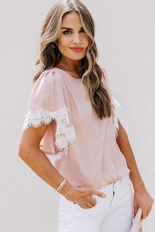 Lace Short Sleeve Top