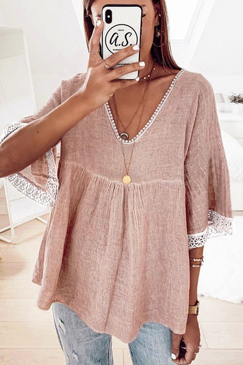Lace Half Sleeve Top - 2 Colors