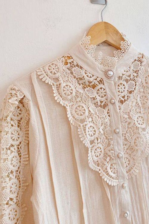 Lace Button Up Top - 3 Colors