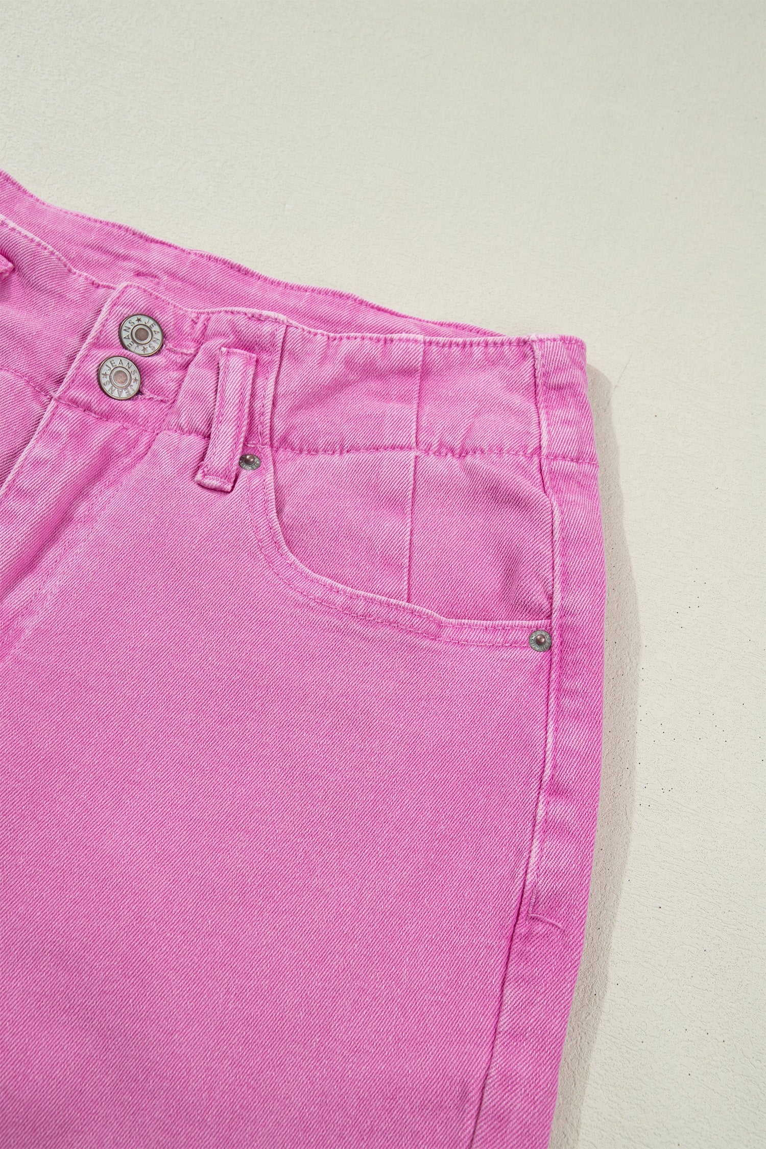 2-Button High Waist Flared Bottom Jeans