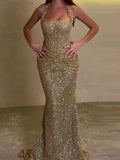 Halter Neck Ruched Mermaid Maxi Dress