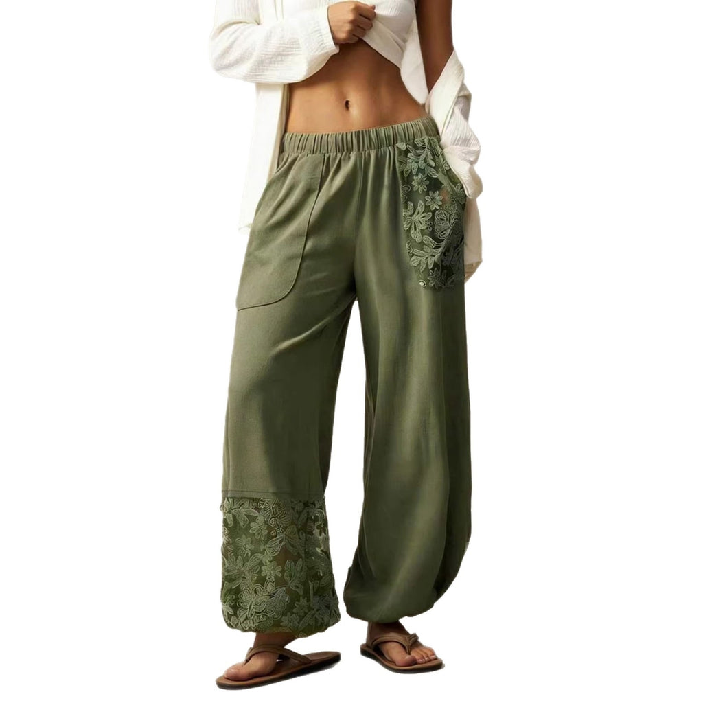 Lace Detail Harem Pants