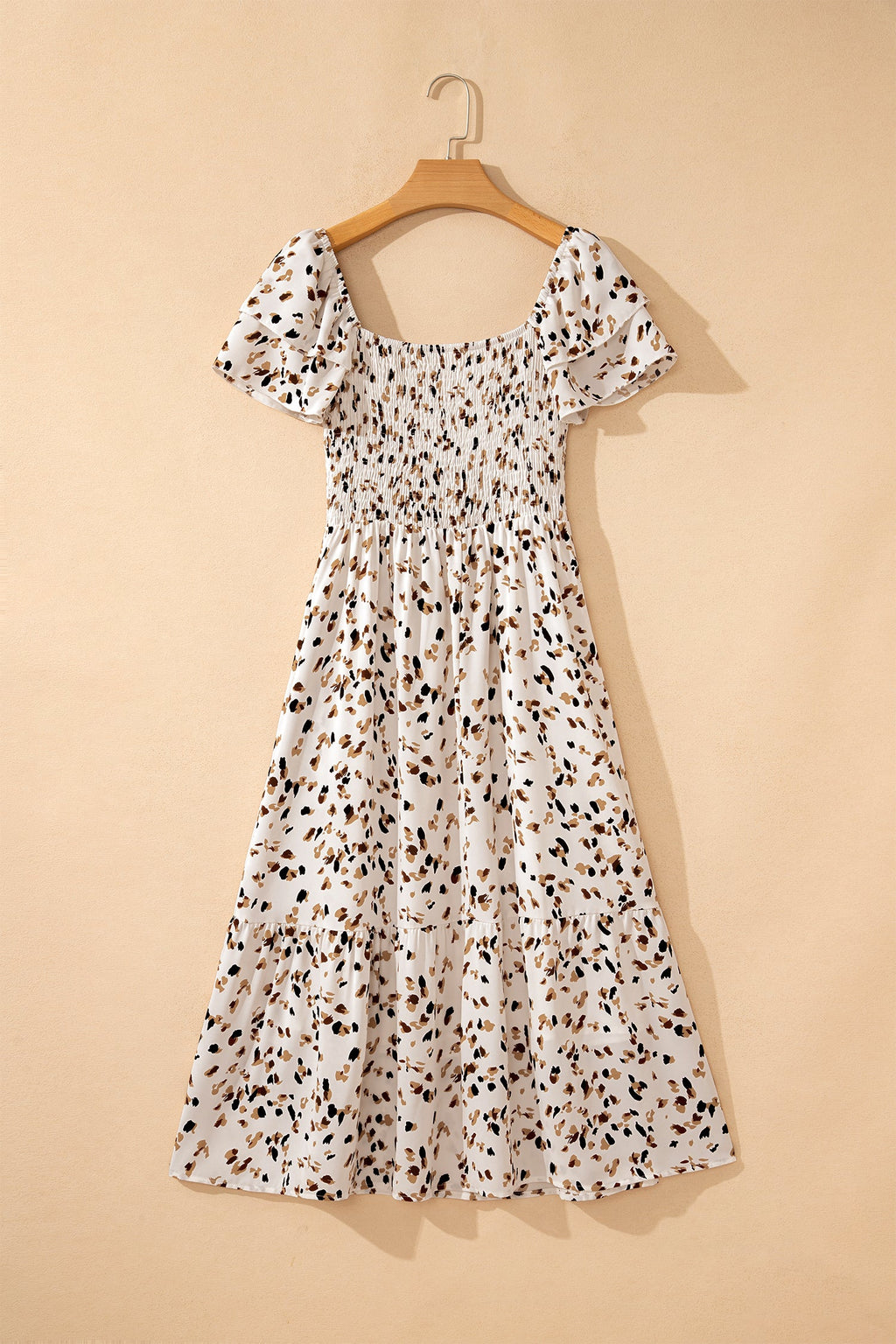 Ditsy Floral Smocked Square Neck Dress