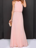 Pleated Sleeveless Maxi Cami Dress