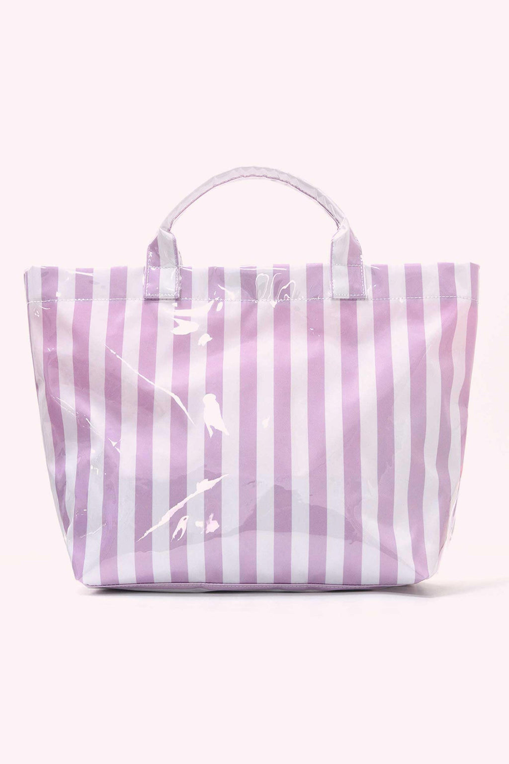 Rainbow Glossy Striped Vinyl Large Tote Bag