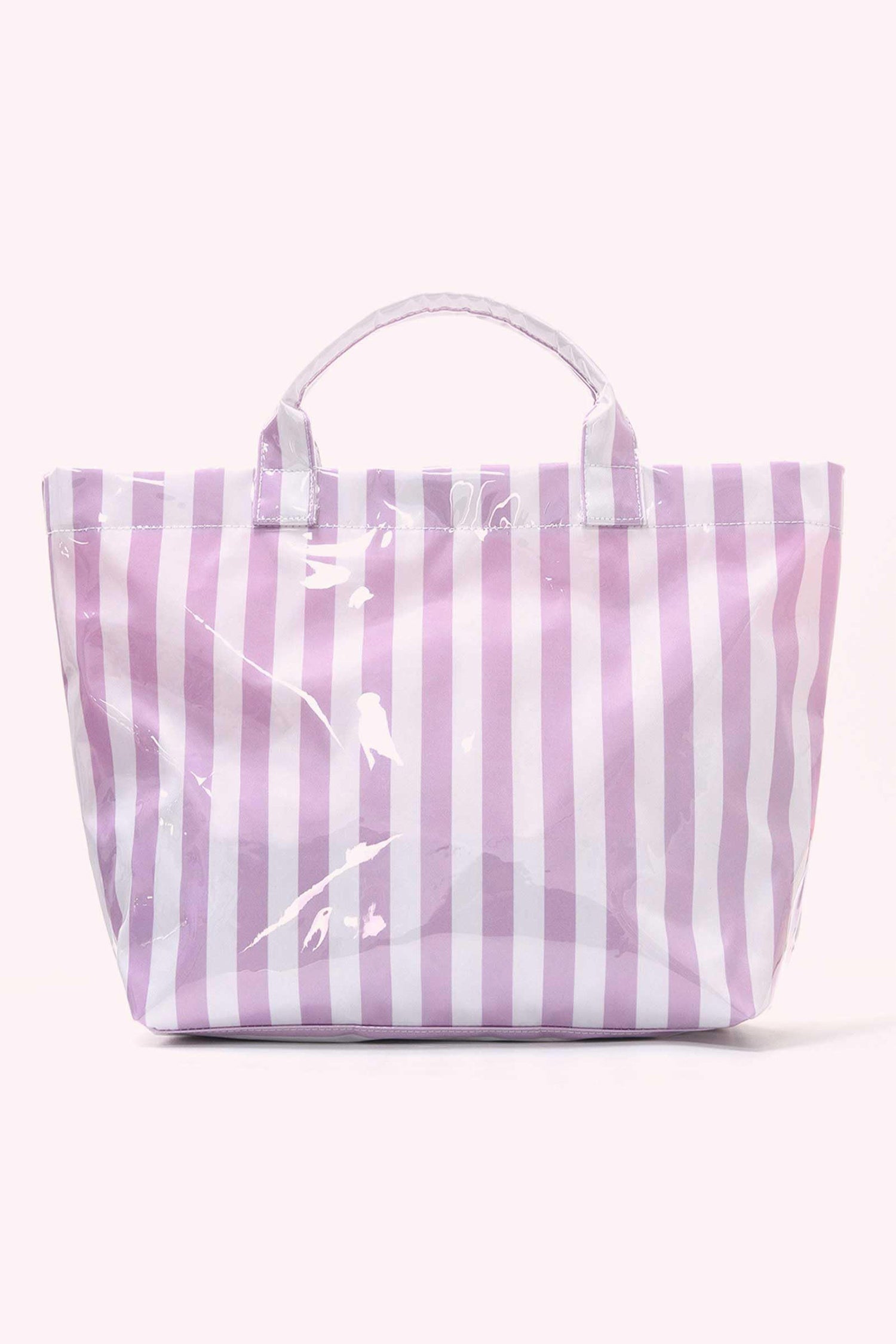 Rainbow Glossy Striped Vinyl Large Tote Bag