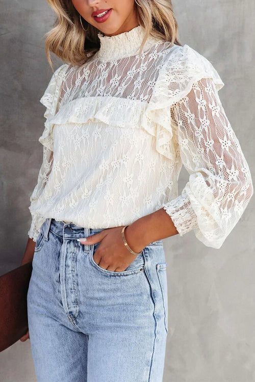 Lace Ruffled Top - 3 Colors