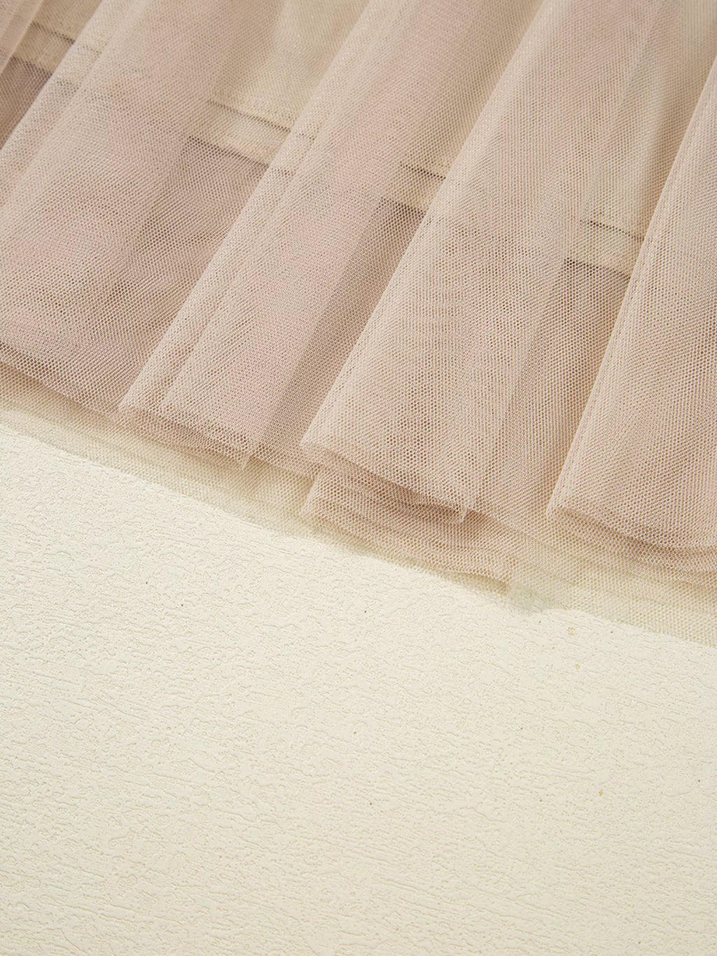 Tulle Mesh Overlay Flared Midi Skirt