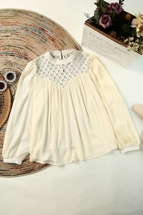 Lace Balloon Long Sleeve Top - 6 Colors