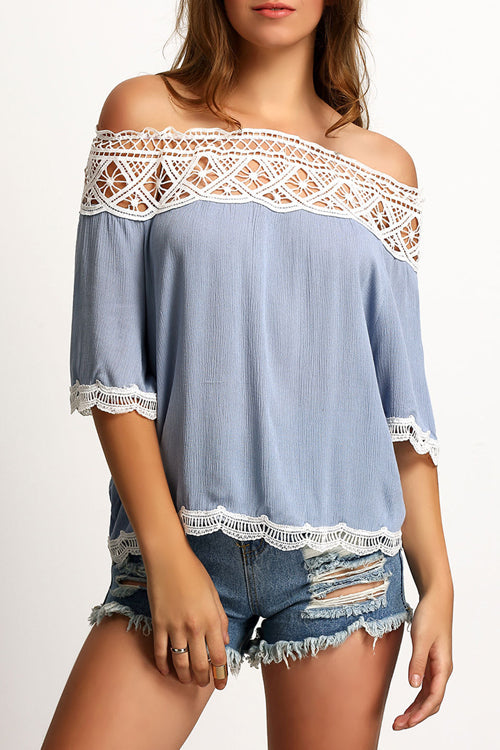 Off the Shoulder Eyelet Top - 3 Colors