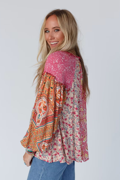 Floral Print Long Sleeve Top