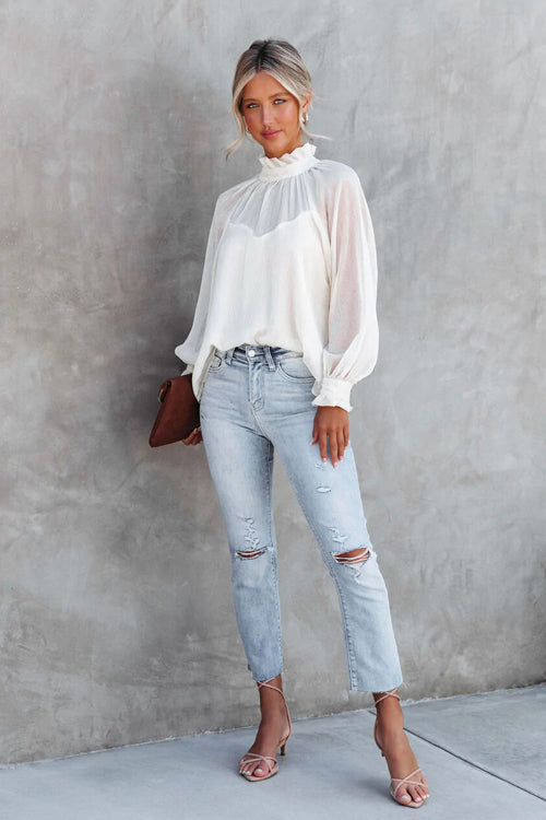 Smocked Statement Sleeve Top - 2 Colors