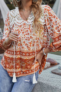 Lace Boho Print Top - 3 Colors