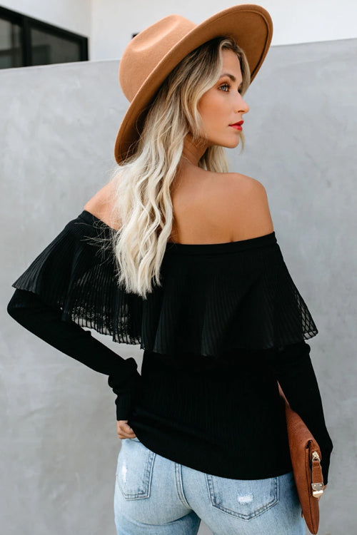 Off Shoulder Knit Top