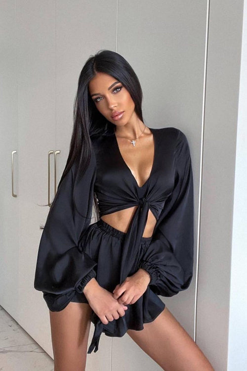 Tied-Up Long Sleeve Suit - 5 Colors