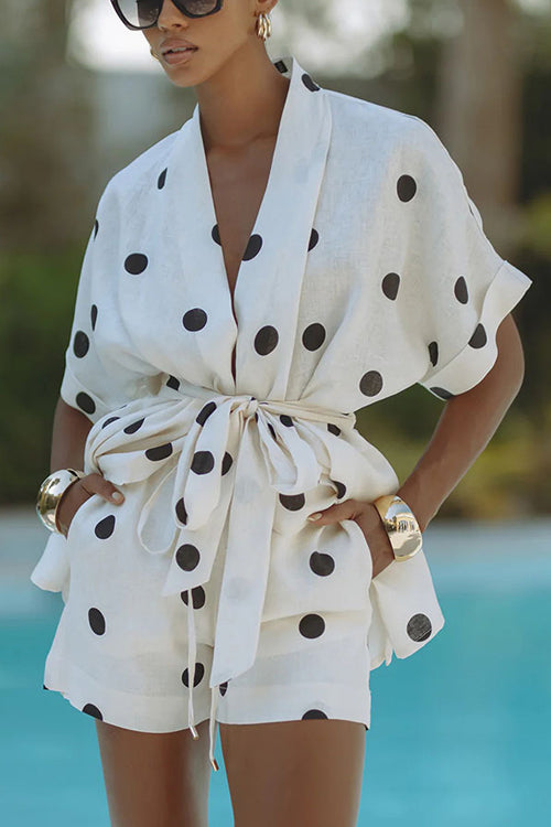 Polka Dots Short Sleeve Suit