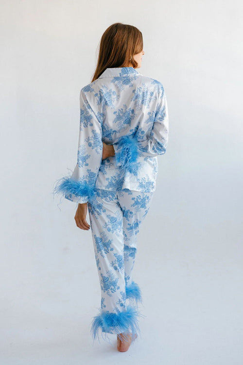Long Sleeve Floral Pajama Set - 2 Colors
