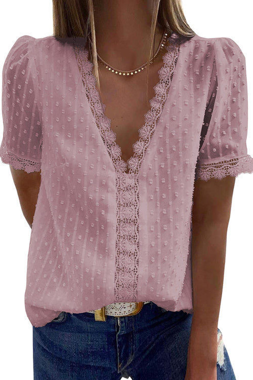 Swiss Dot Lace Top - 5 Colors