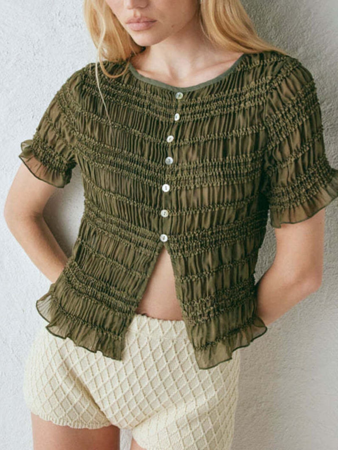 Boho Chic Smocked Top and Maxi Skirt Set