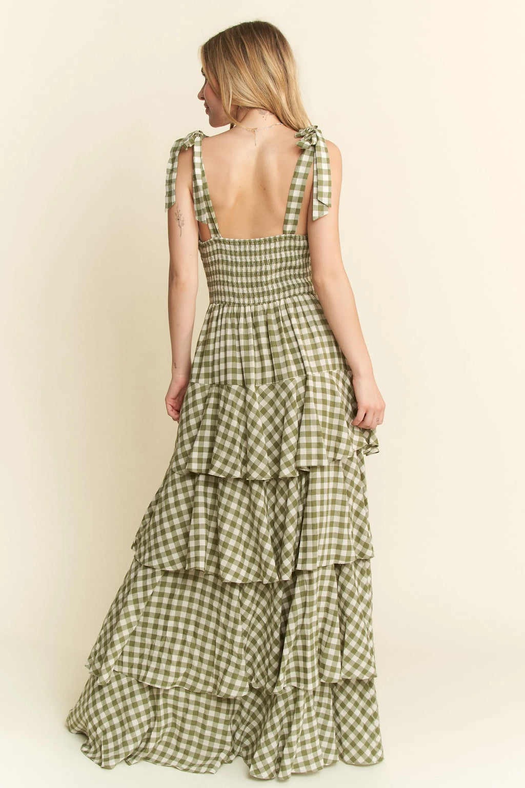 Gingham Tiered Maxi Dress