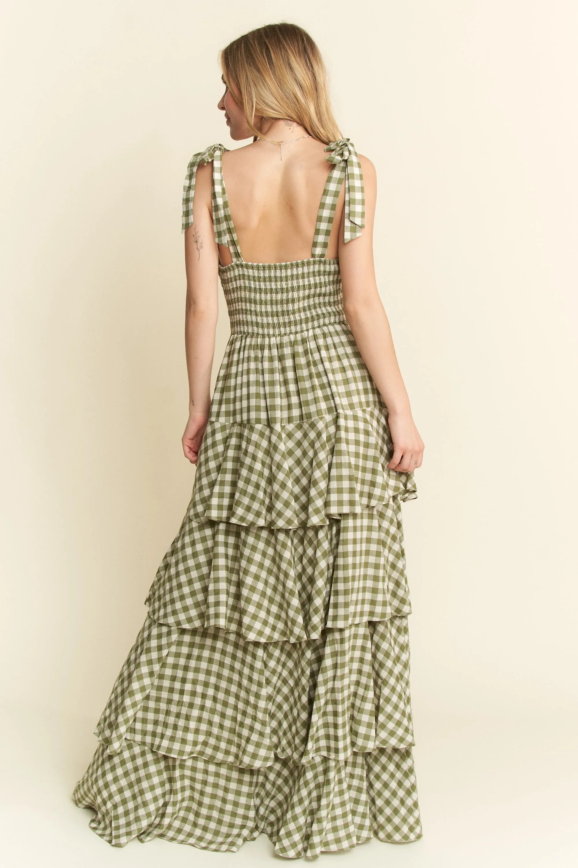 Gingham Tiered Maxi Dress