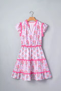Tiered Ruffles Sleeveless Summer Floral Dress