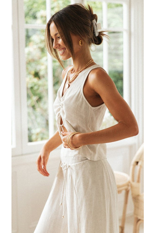 Sleeveless Cotton Suit