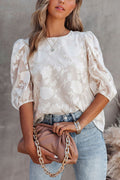Textured Half Sleeve Top - 4 Colors