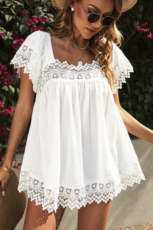 Lace Short Sleeve Top - 5 Colors